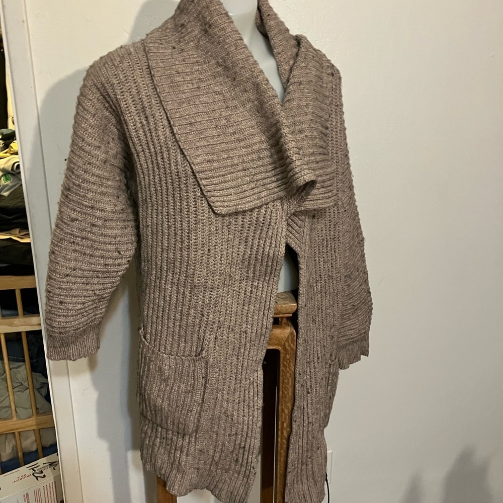 Vince Camuto cotton/ wool oversized chunky cardigan with pockets XS fits larger